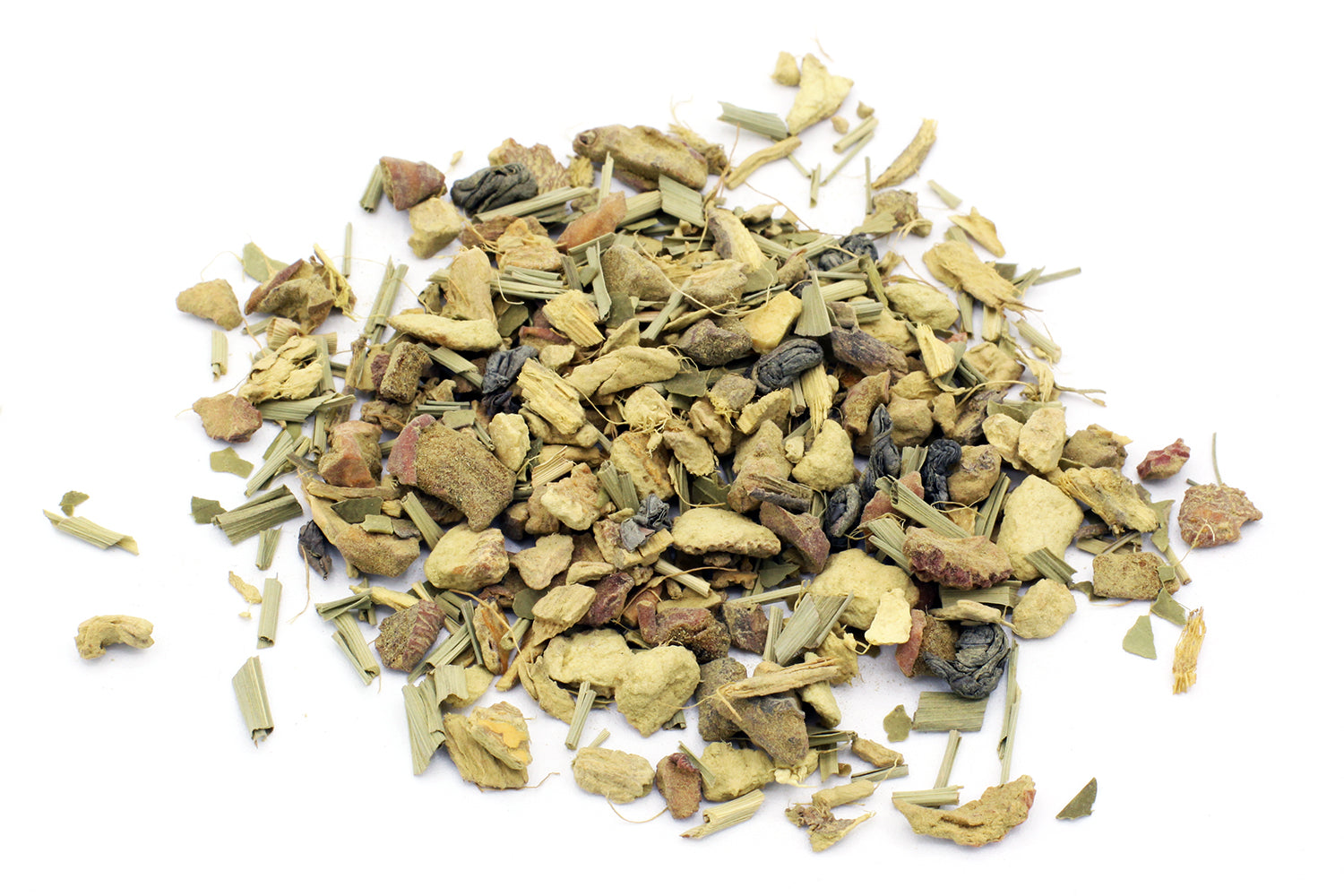 Hibana, mélange de thé vert, maté, gingembre, pomme, ginseng, guarana, et citron.