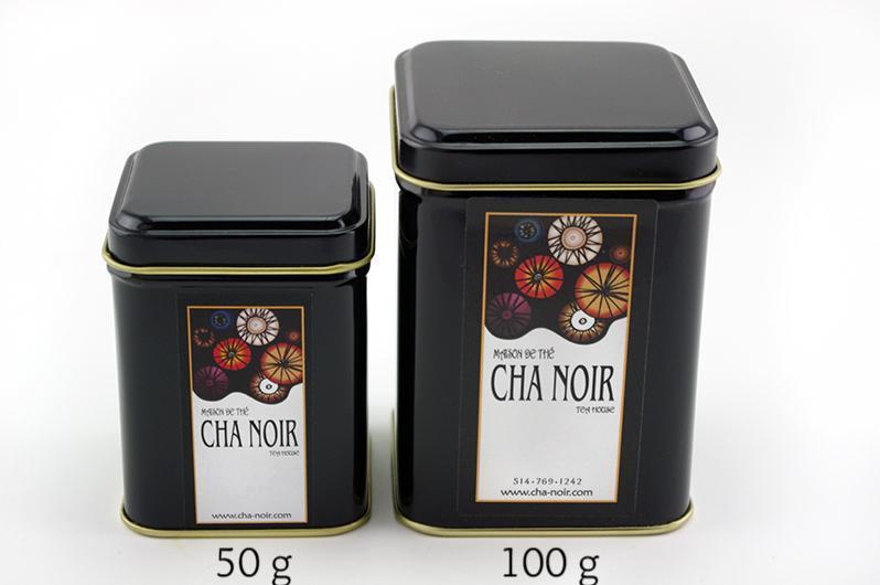 contenant à thé noirs. Tea container